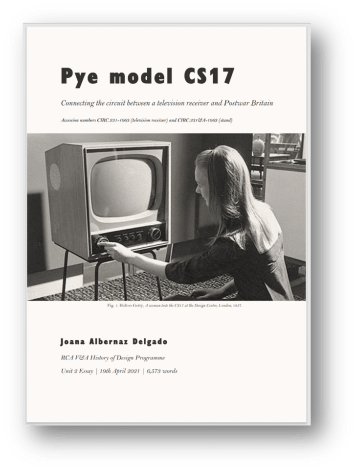 Essay | Pye model CS17: Connecting the circuit between a television receiver and Postwar Britain , media item 3