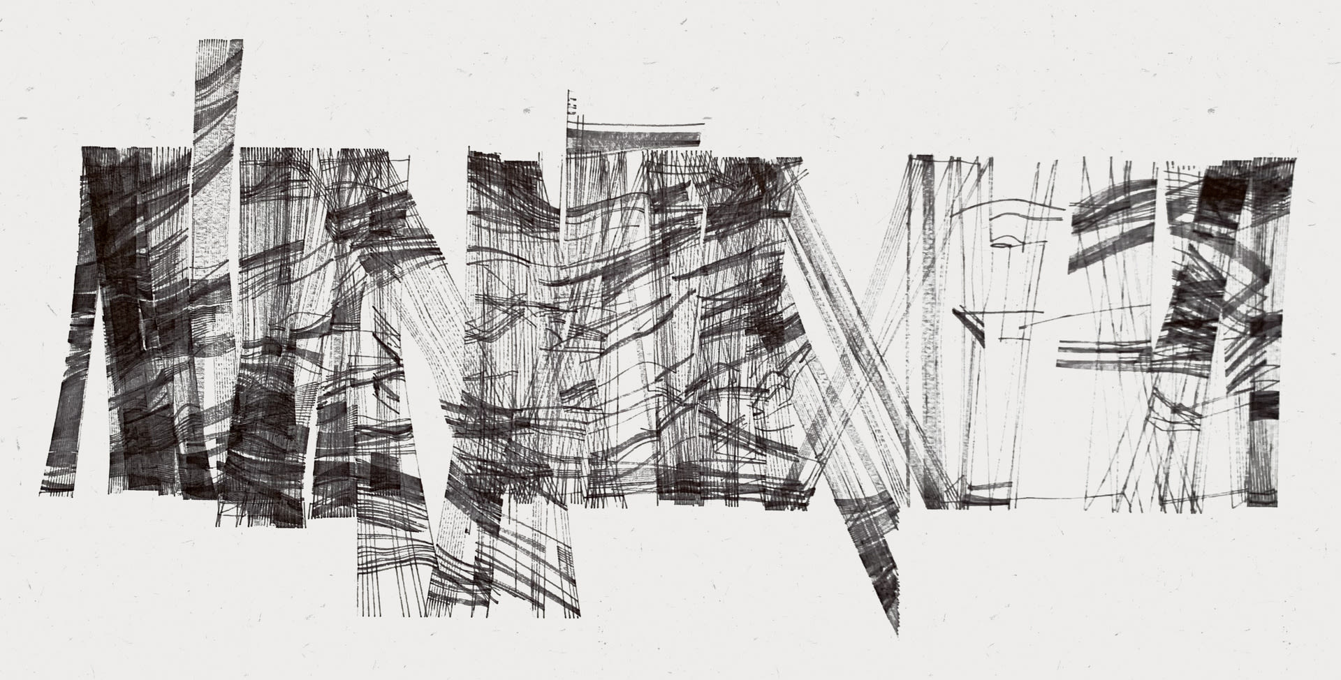 Sketches showing weaving patterns