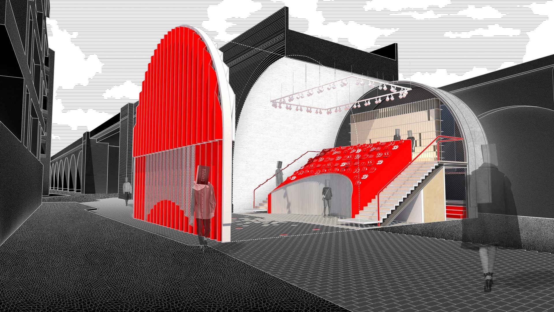 Exploded Sectional Perspective Drawing