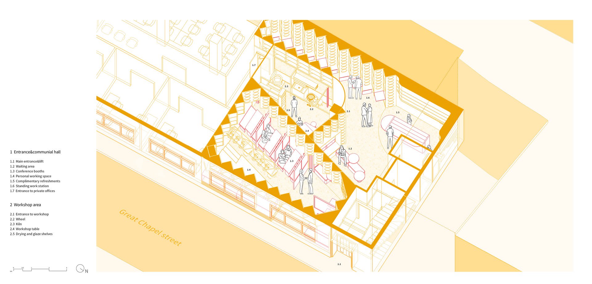 Axonometric Ground Floor Daytime