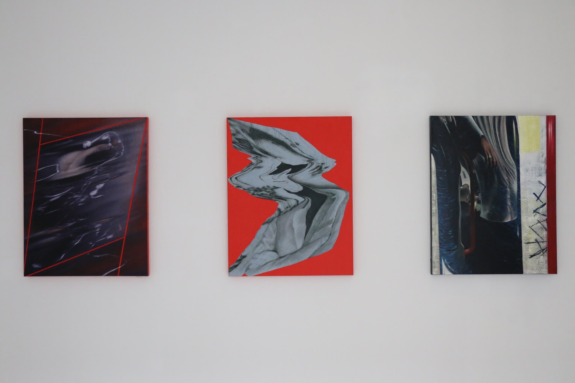 The Rat Race Triptych: x3  55cm x 70cm paintings.