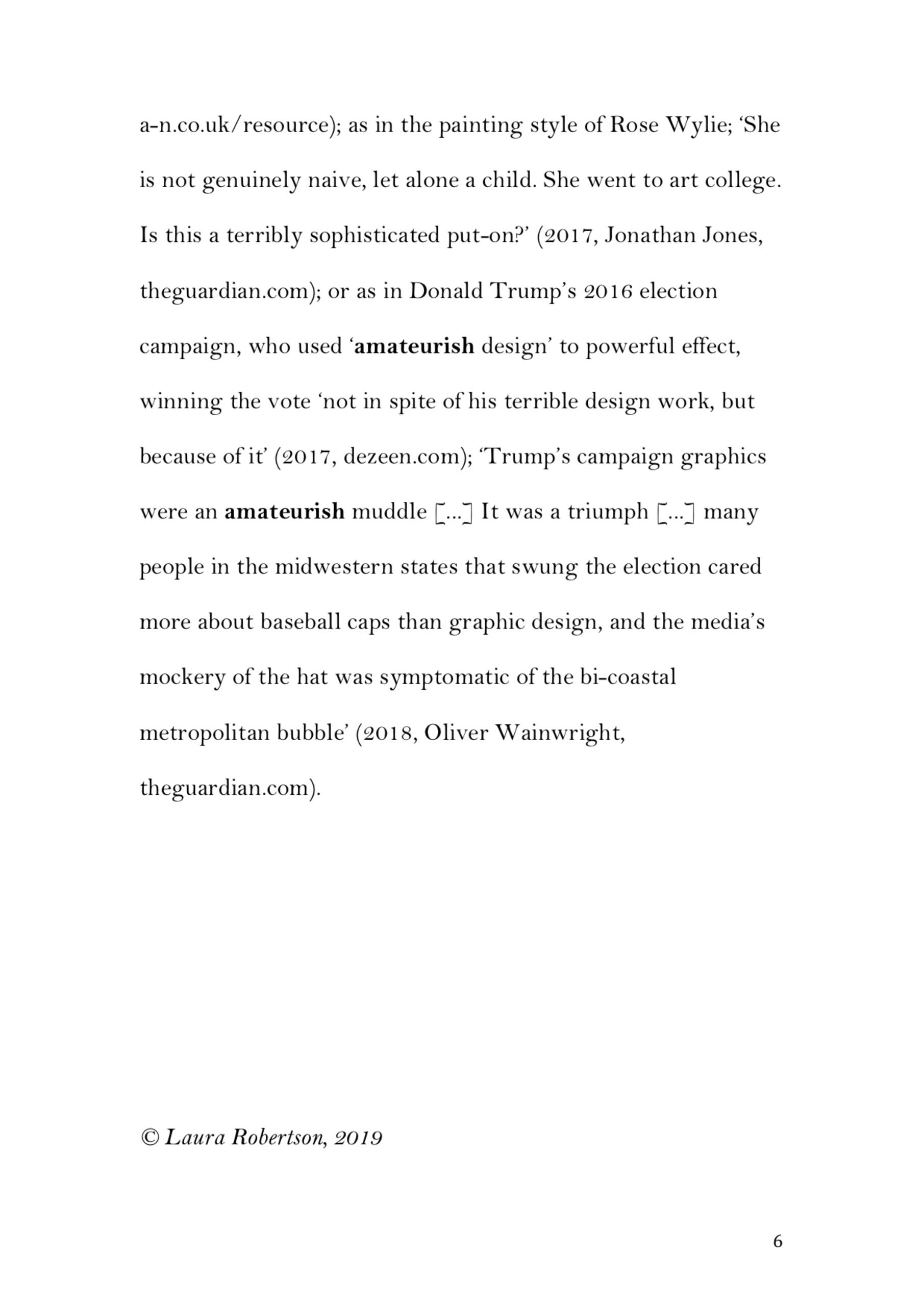 Keyword: ‘Amateur’ © Laura Robertson, 2019. Full text.