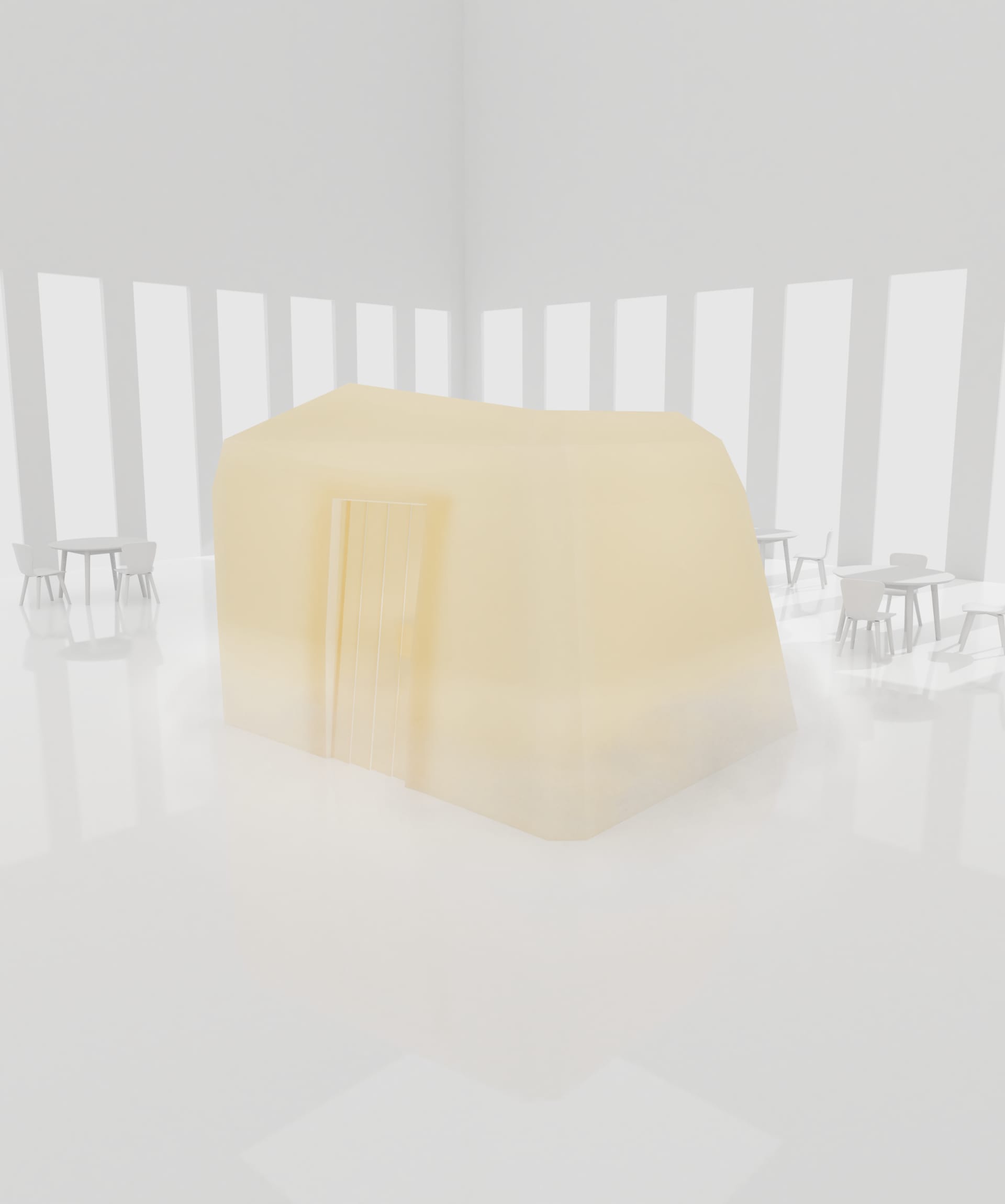 The Bland Dinner — outside, 3D render, 2020