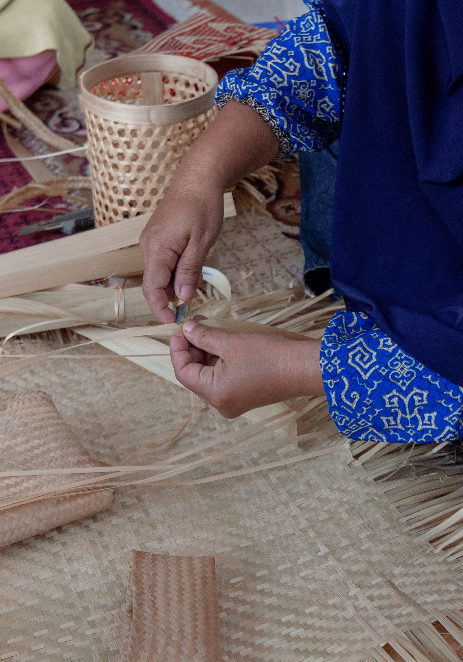 Baskets and mats made of bamboo, Tasikmalaya