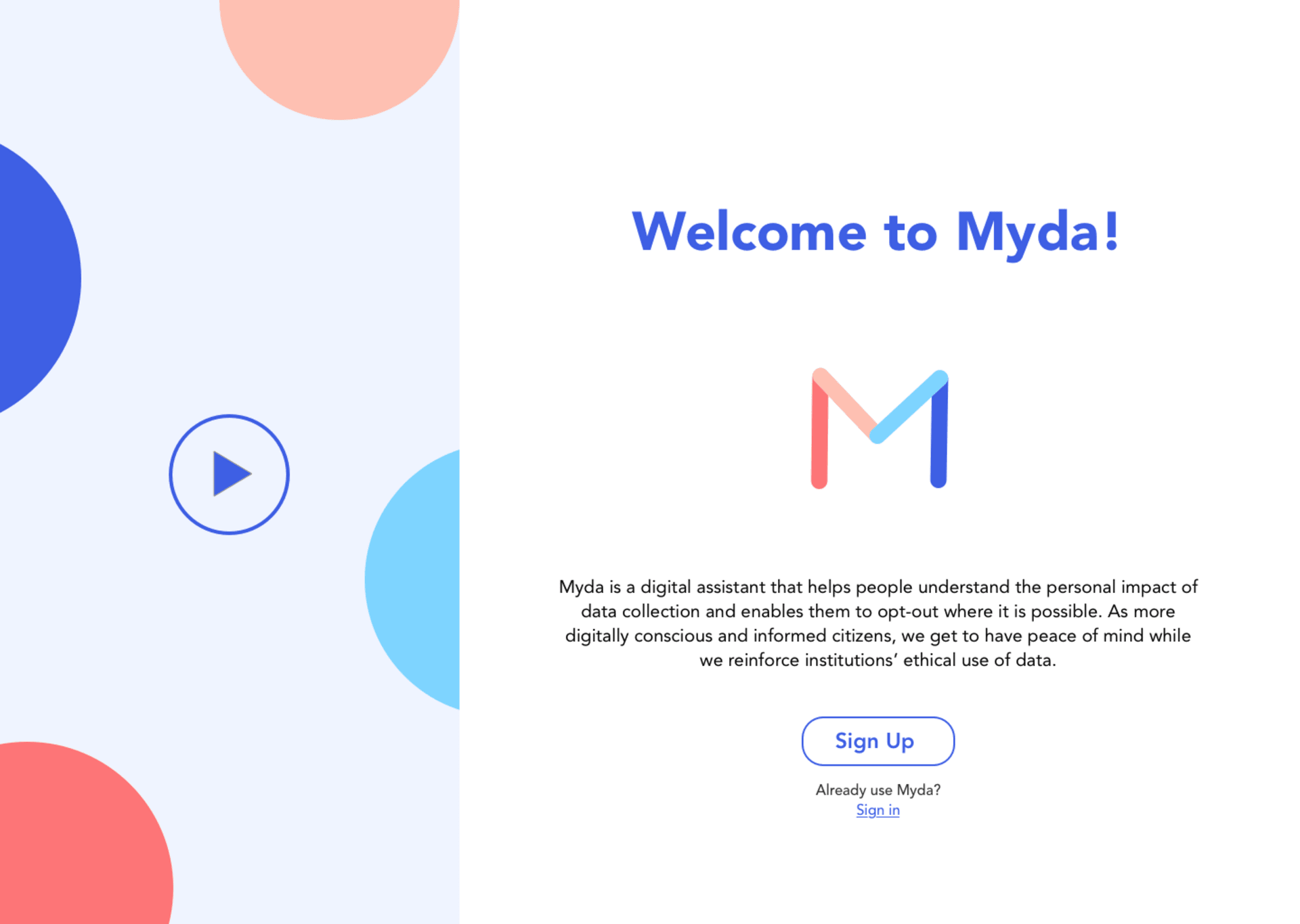 Start your relationship with Myda