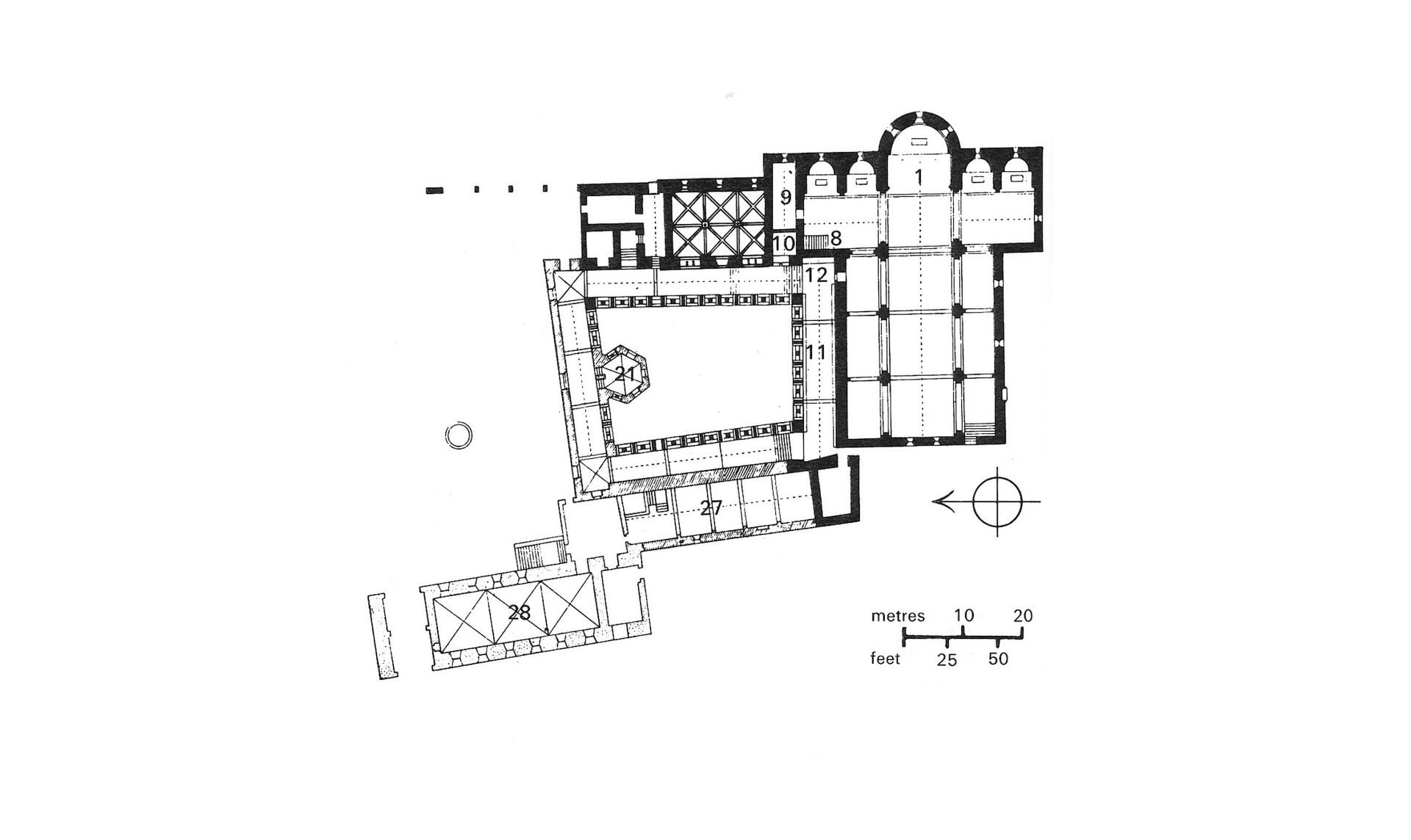 Thoronet Abbey plan - source: https://www.plans-reliefs.monuments-nationaux.fr