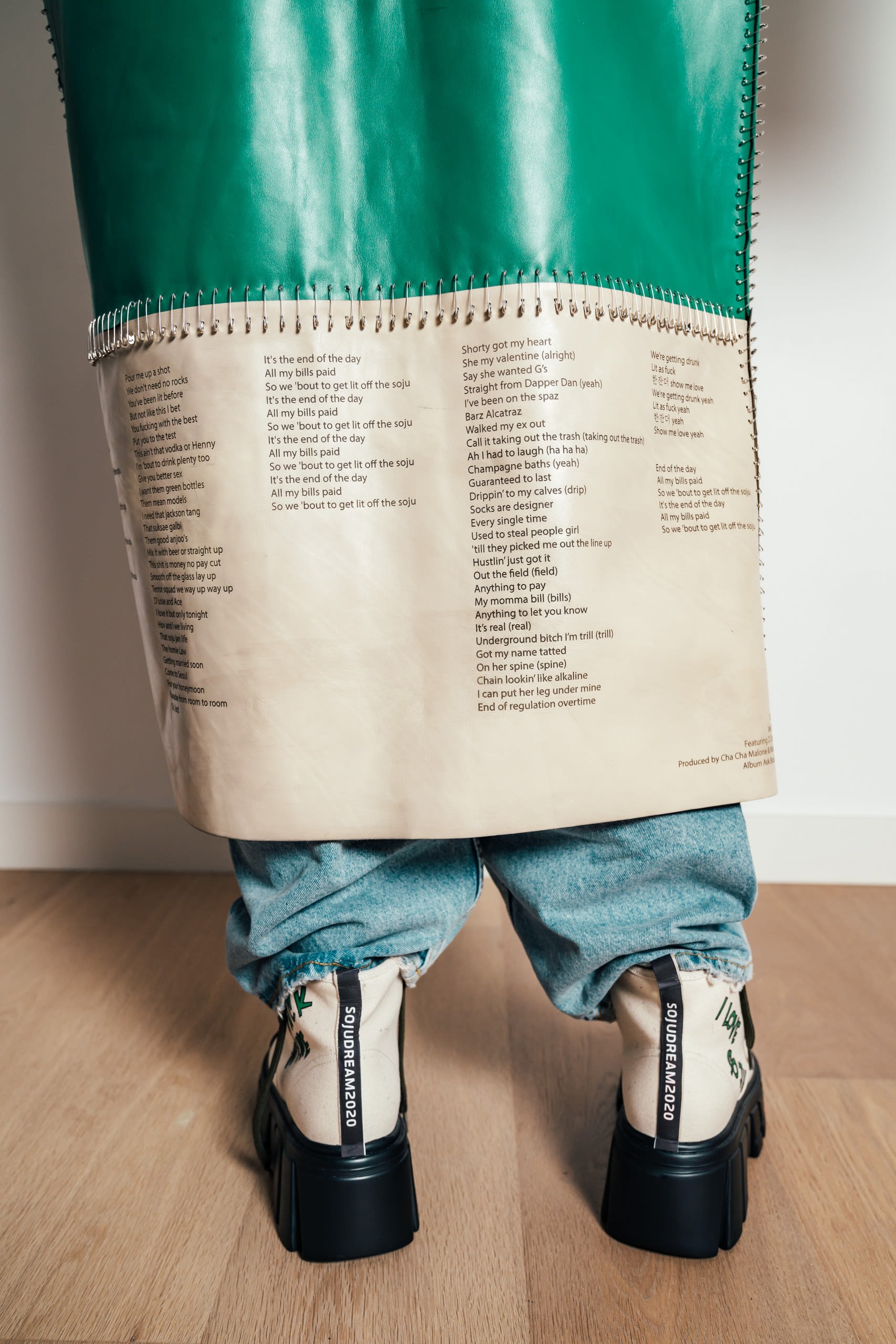 Green Leather Soju Coat