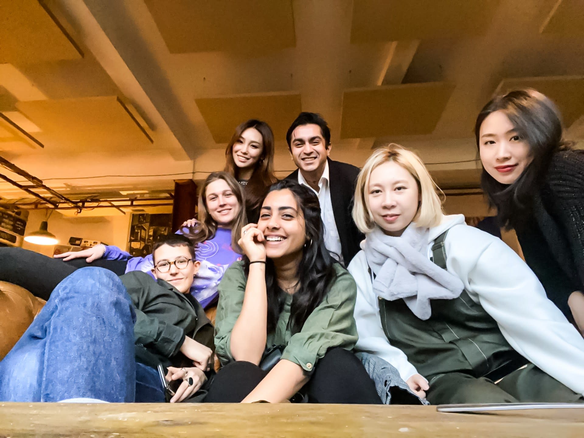 Empathy Loading curatorial team. From left: Eve Miller, Maria Cynkier, Huanzhi Zhang, Haseeb Ullah Zafar, Sakhi Gokhale, Jiayi Du, Vanessa Wang