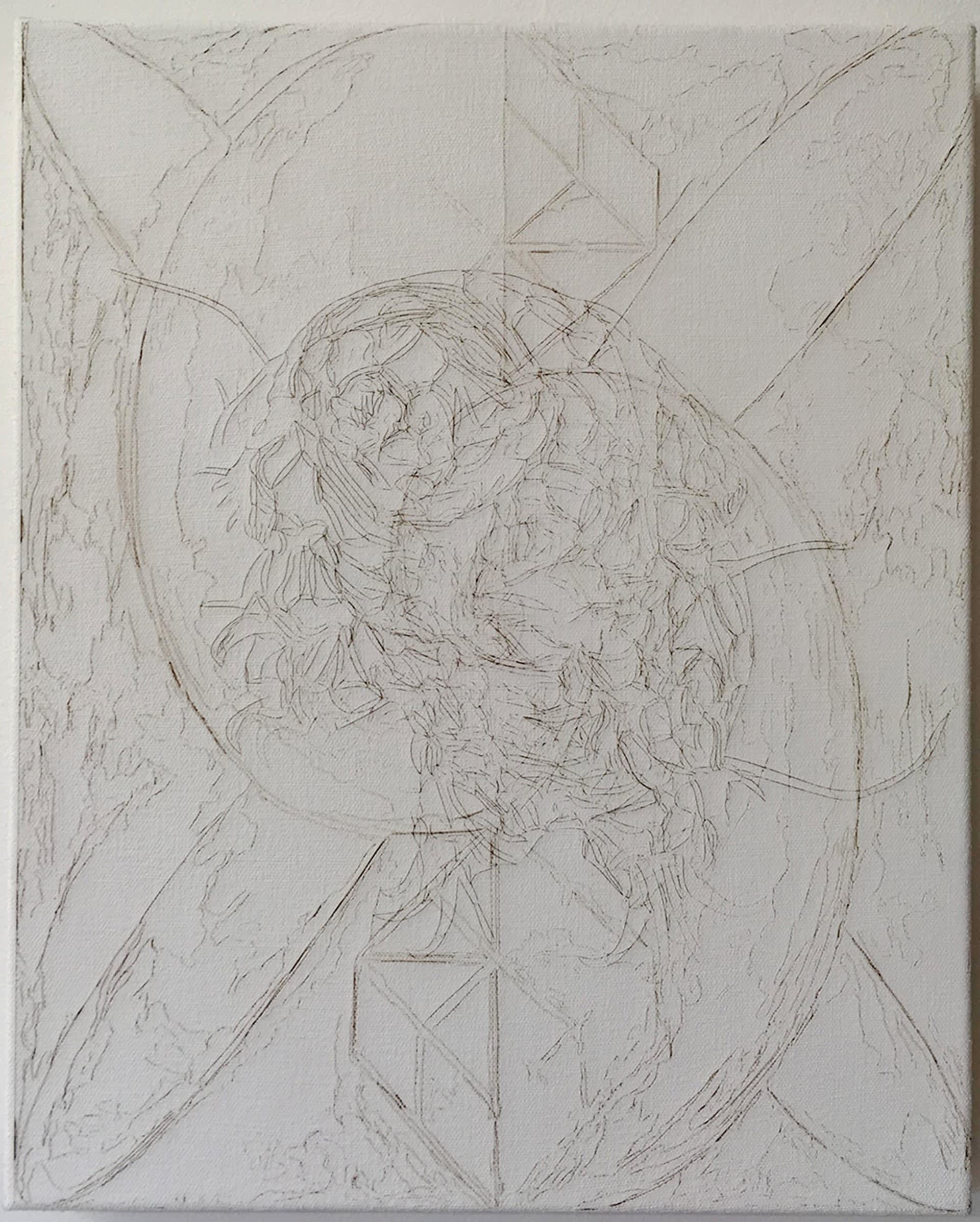 Microbe af Klint, Gesso and Laser Etching on Canvas, 23 x 28 cm