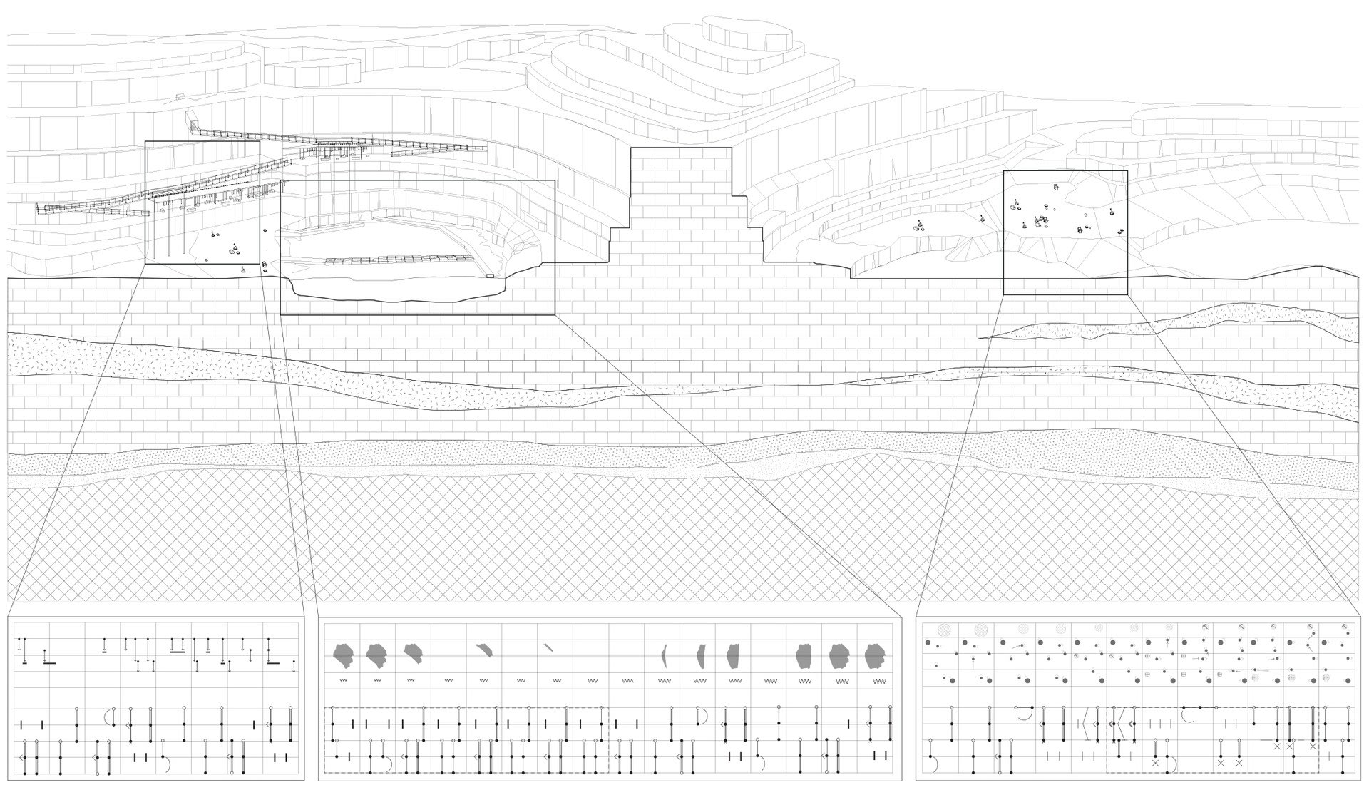 Quarry section with notation