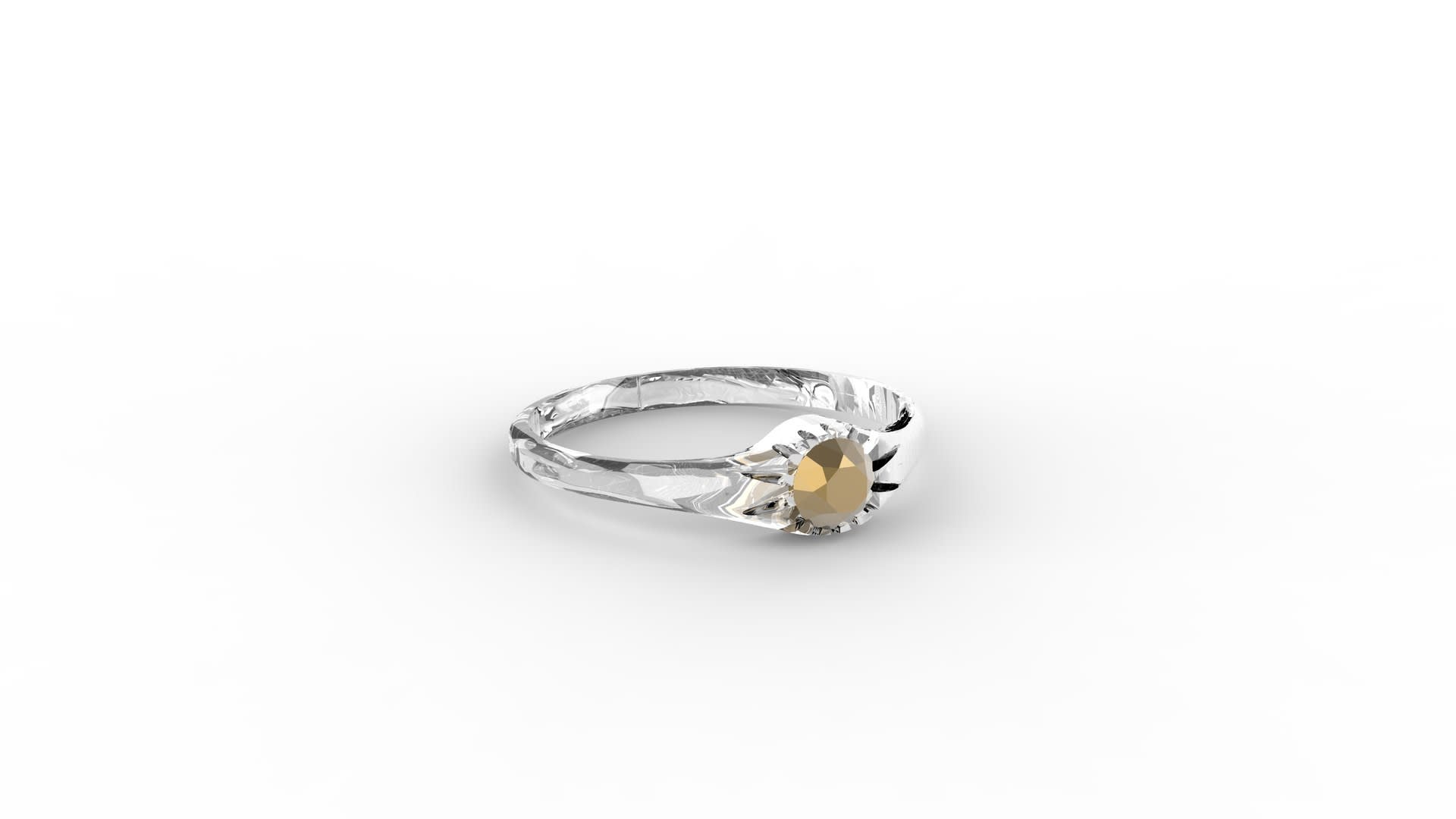 Crystal gold ring