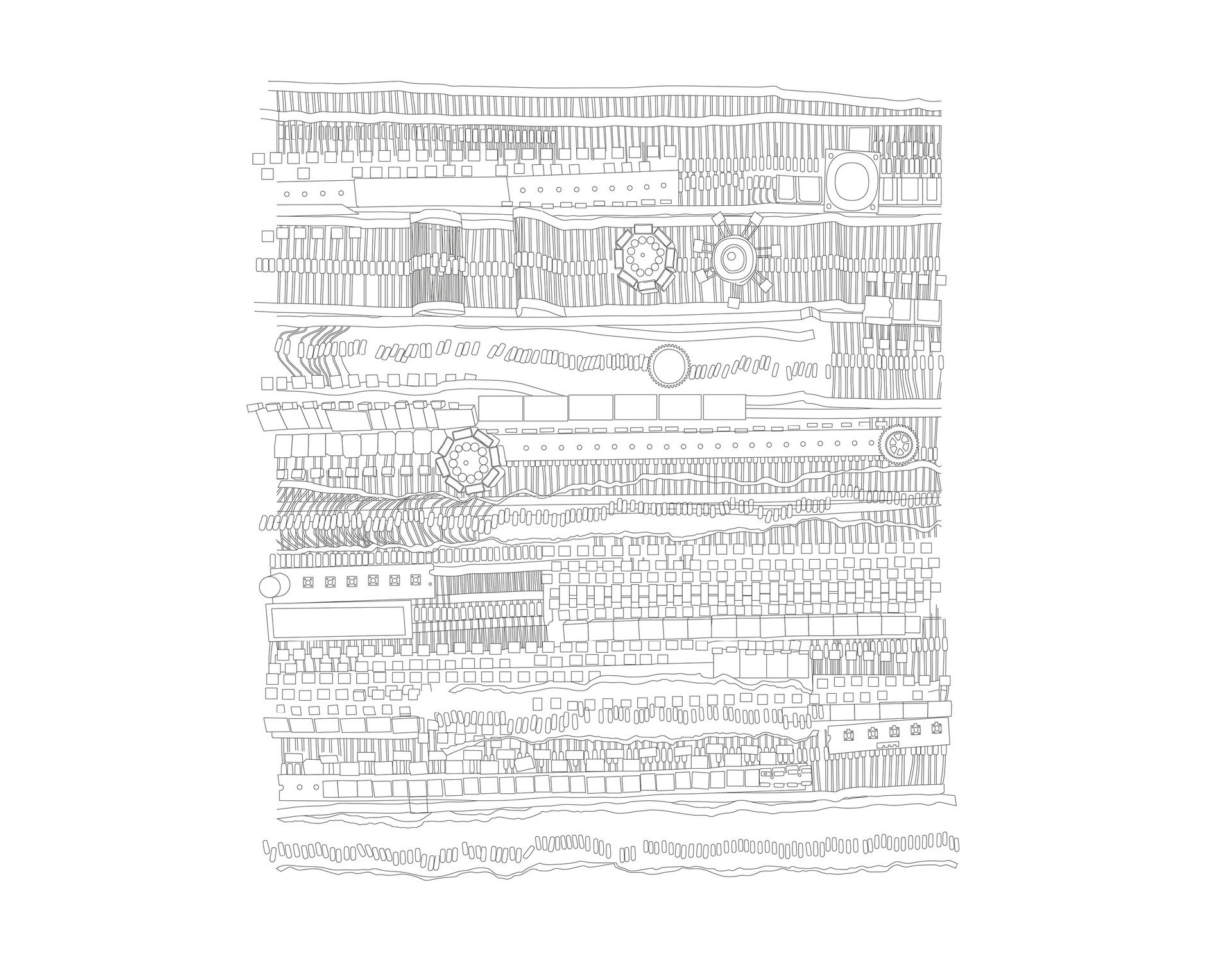 Electronic tapestry - Line drawing