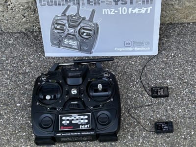2x Graupner Hott GR-12L Empfänger mit Graupner MZ Hott Fernsteuerung gratis dazu.
