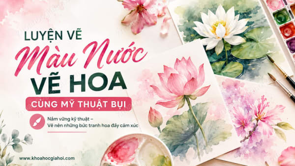 Khóa Học Luyện Vẽ Màu Nước Cơ Bản Cùng Mỹ Thuật Bụi