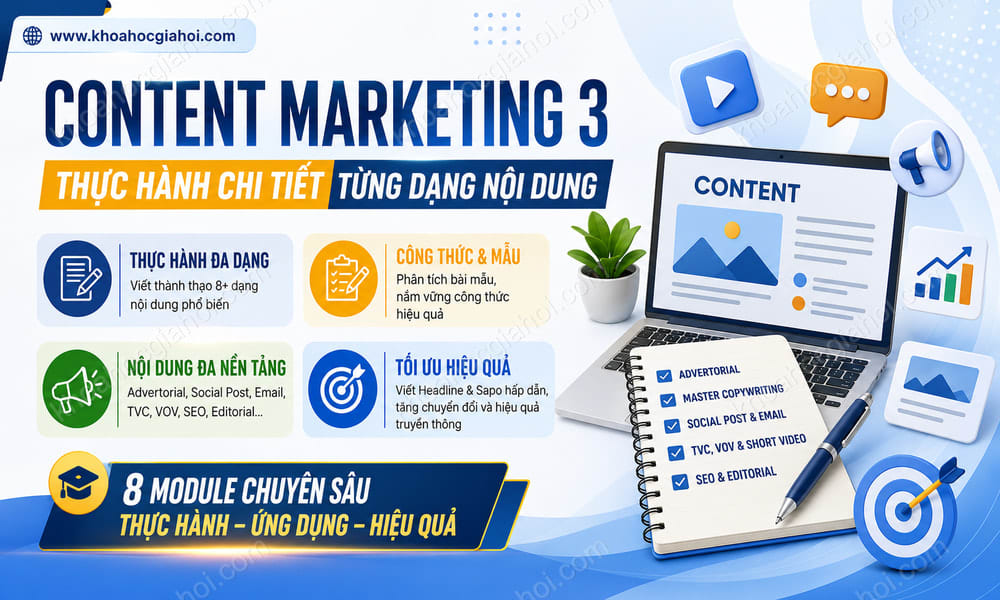 Khóa Học Content Marketing 3 – Thực Hành Chi Tiết Từng Dạng Nội Dung