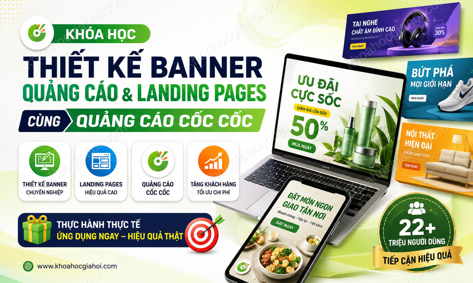 Khóa Học Thiết Kế Banner Quảng Cáo Và Landing Pages Cùng Quảng Cáo Cốc Cốc