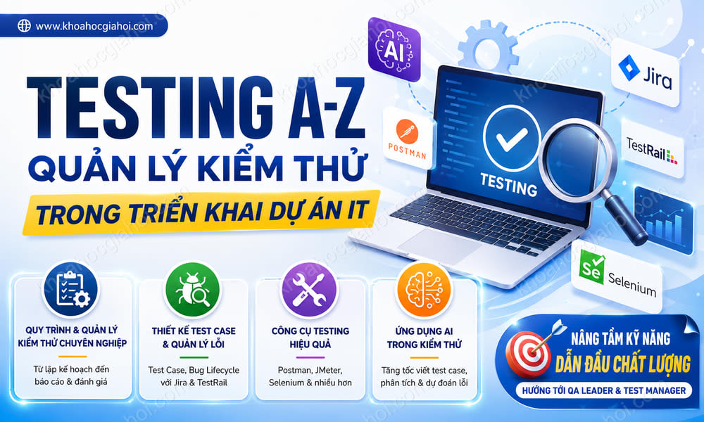 Khóa Học Testing A-Z: Quản Lý Kiểm Thử Trong Triển Khai Dự Án IT