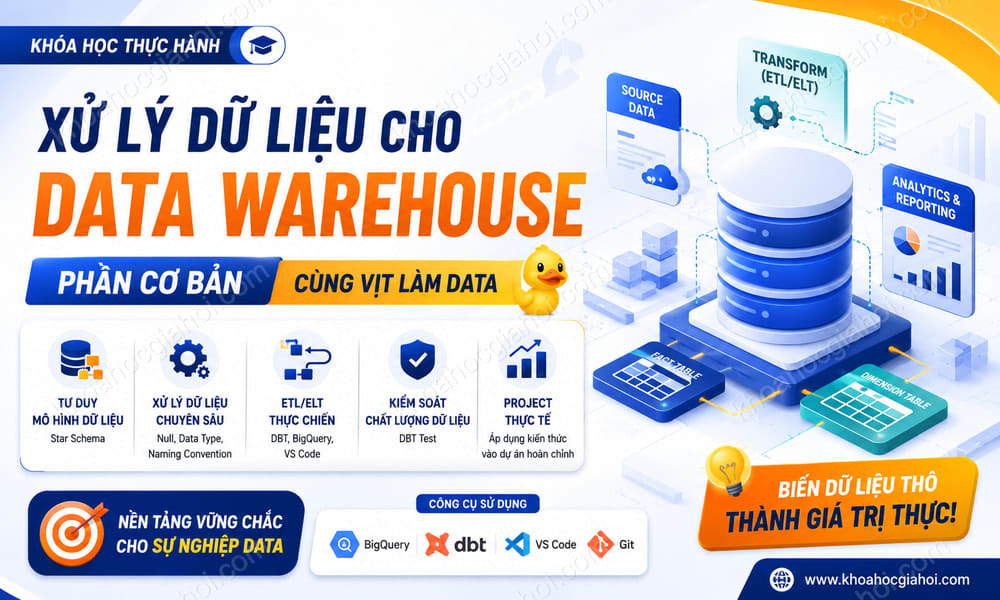 Khóa Học Xử Lý Dữ Liệu Cho Data Warehouse (phần Cơ Bản) Cùng Vịt Làm Data
