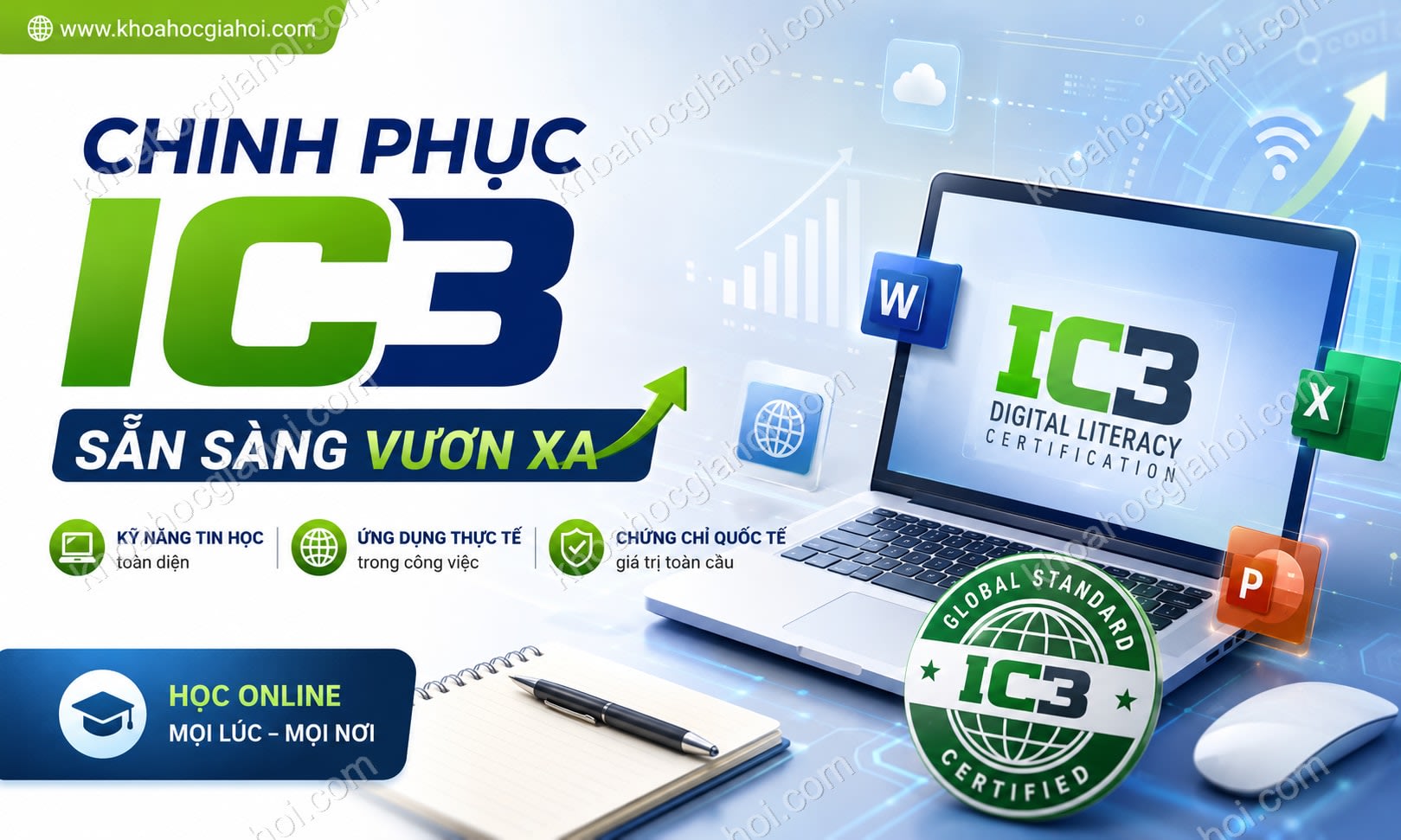 Khóa Học Chinh Phục Chứng Chỉ Ic3 - Sẵn Sàng Vươn Xa