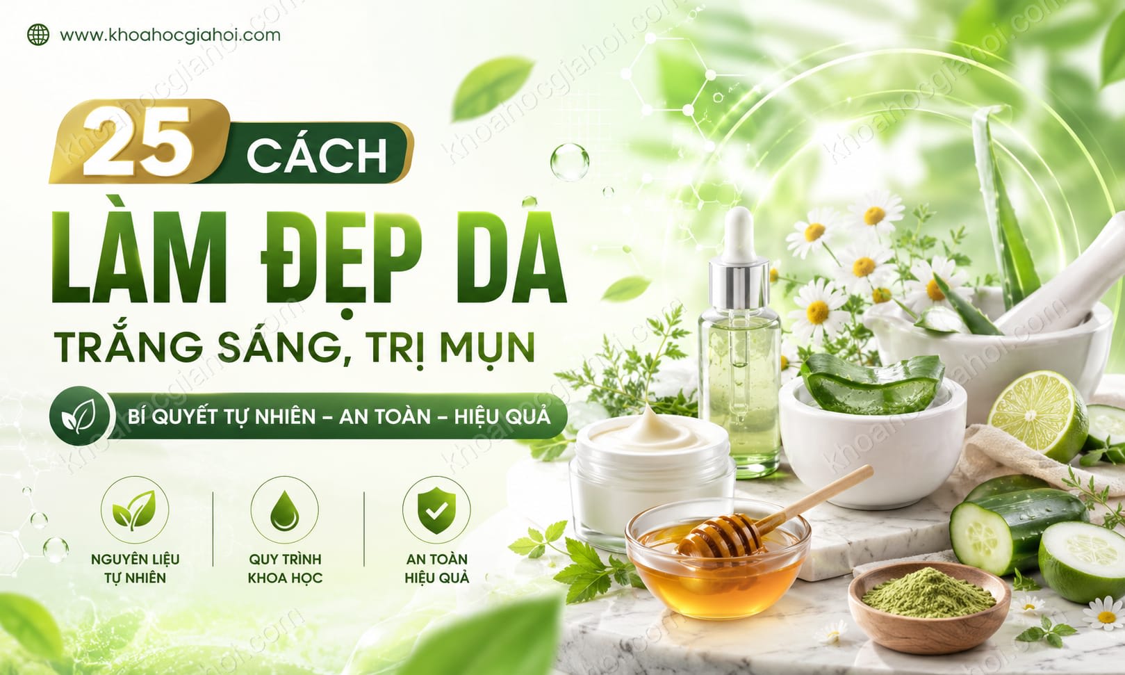 Khóa Học 25 Cách Làm Đẹp Da, Trắng Sáng, Trị Mụn