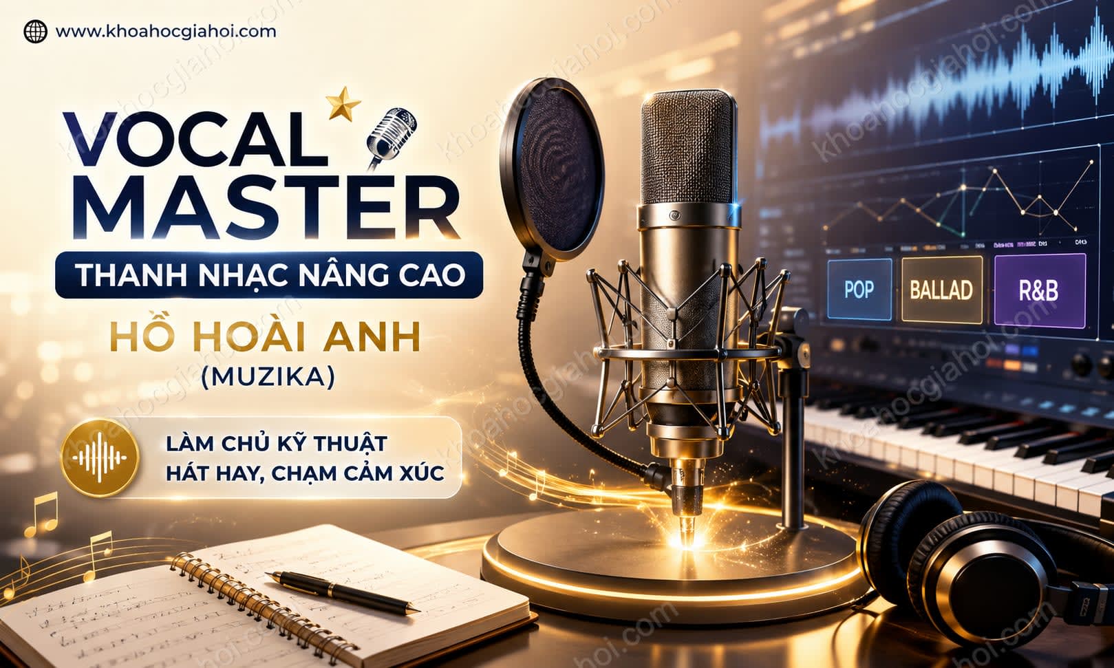 Khóa Học Vocal Master: Thanh Nhạc Nâng Cao - Hồ Hoài Anh (Muzika)