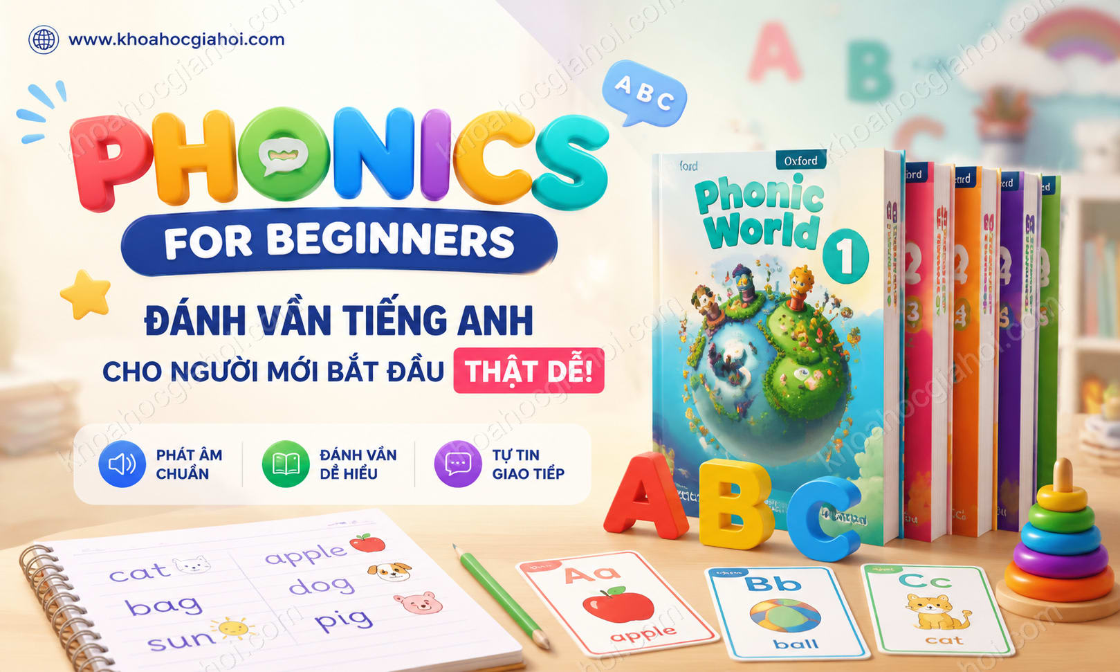 Khóa Học Phonics For Beginners - Đánh Vần Tiếng Anh Cho Người Mới Bắt Đầu Thật Dễ Khóa Học Phonics For Beginners - Đánh Vần Tiếng Anh Cho Người Mới Bắt Đầu Thật Dễ