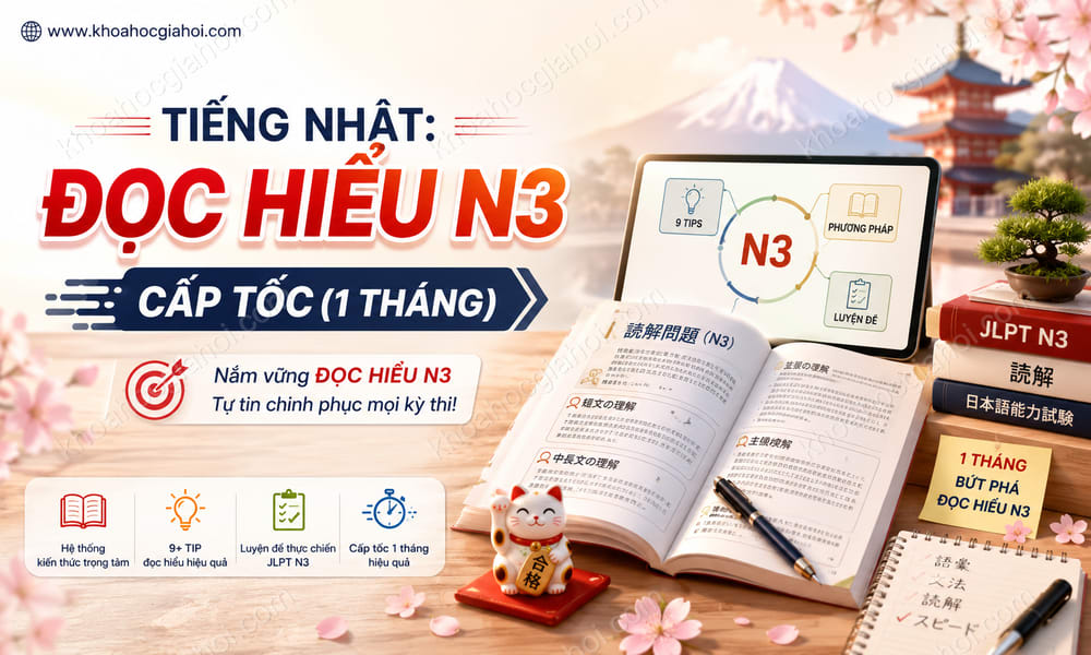 Khóa Học Tiếng Nhật: Đọc Hiểu N3 Cấp Tốc (1 Tháng)