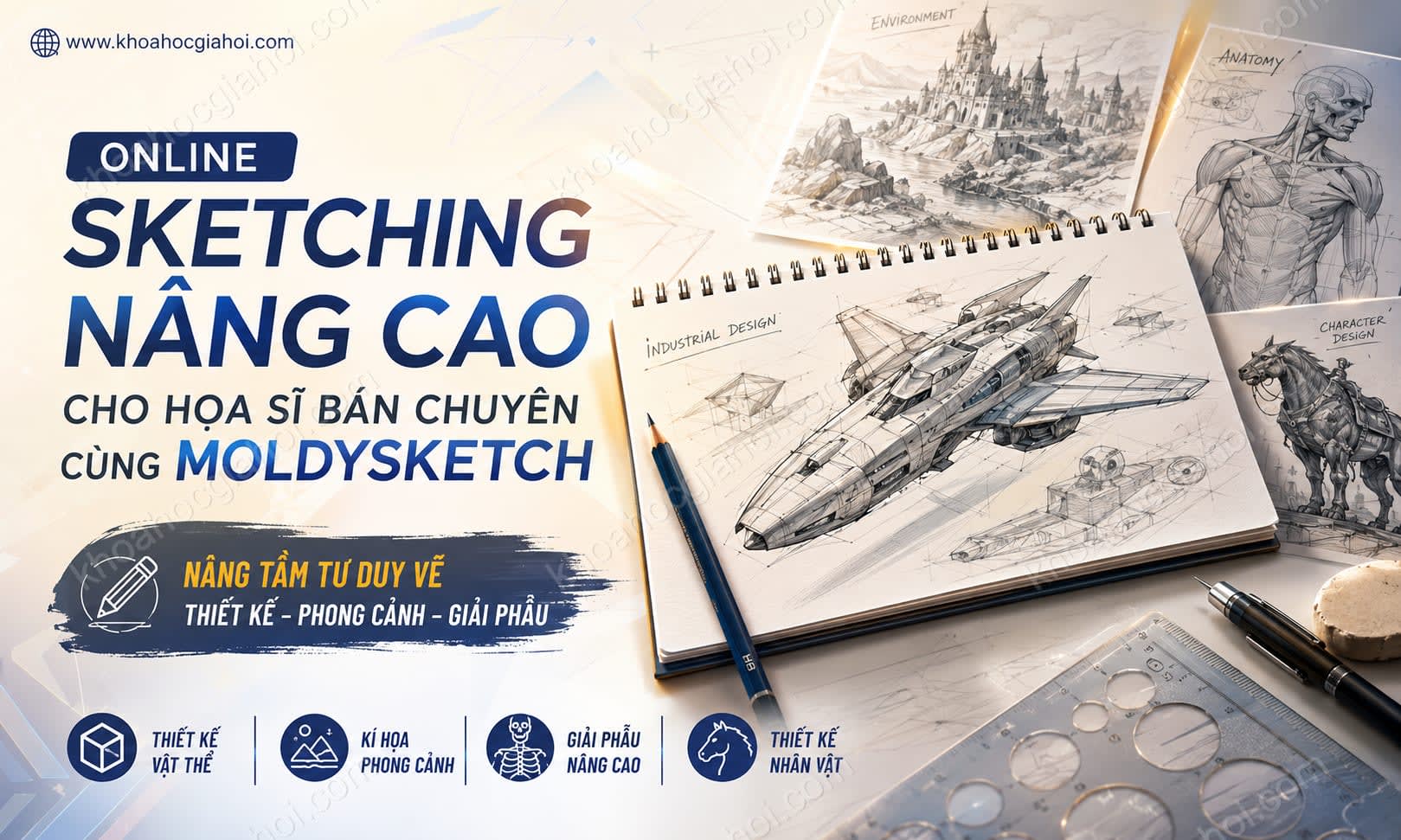 Khóa Học Online Học Vẽ Nâng Cao Cho Họa Sĩ Bán Chuyên Cùng Moldysketch