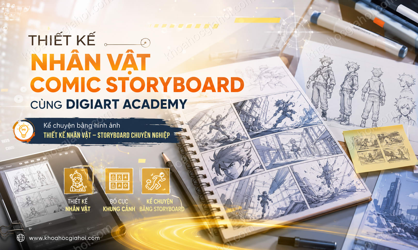 Khóa Học Thiết Kế Nhân Vật Comic Storyboard Cùng Digiart Academy