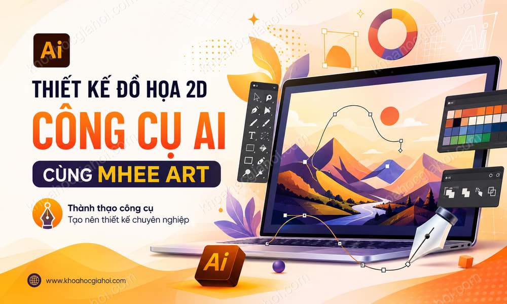Khóa Học Thiết Kế Đồ Họa 2D Công Cụ AI Cùng Mhee Art