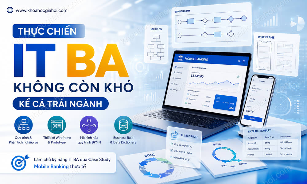 Khoá Học Thực Chiến IT BA - Không Còn Khó Kể Cả Trái Ngành