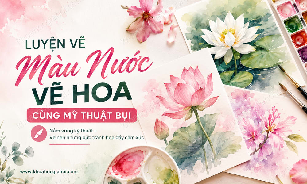 Khóa Học Luyện Vẽ Màu Nước Cơ Bản Cùng Mỹ Thuật Bụi
