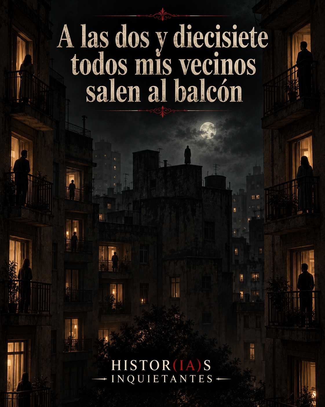 A las dos y diecisiete todos mis vecinos salen al balcón