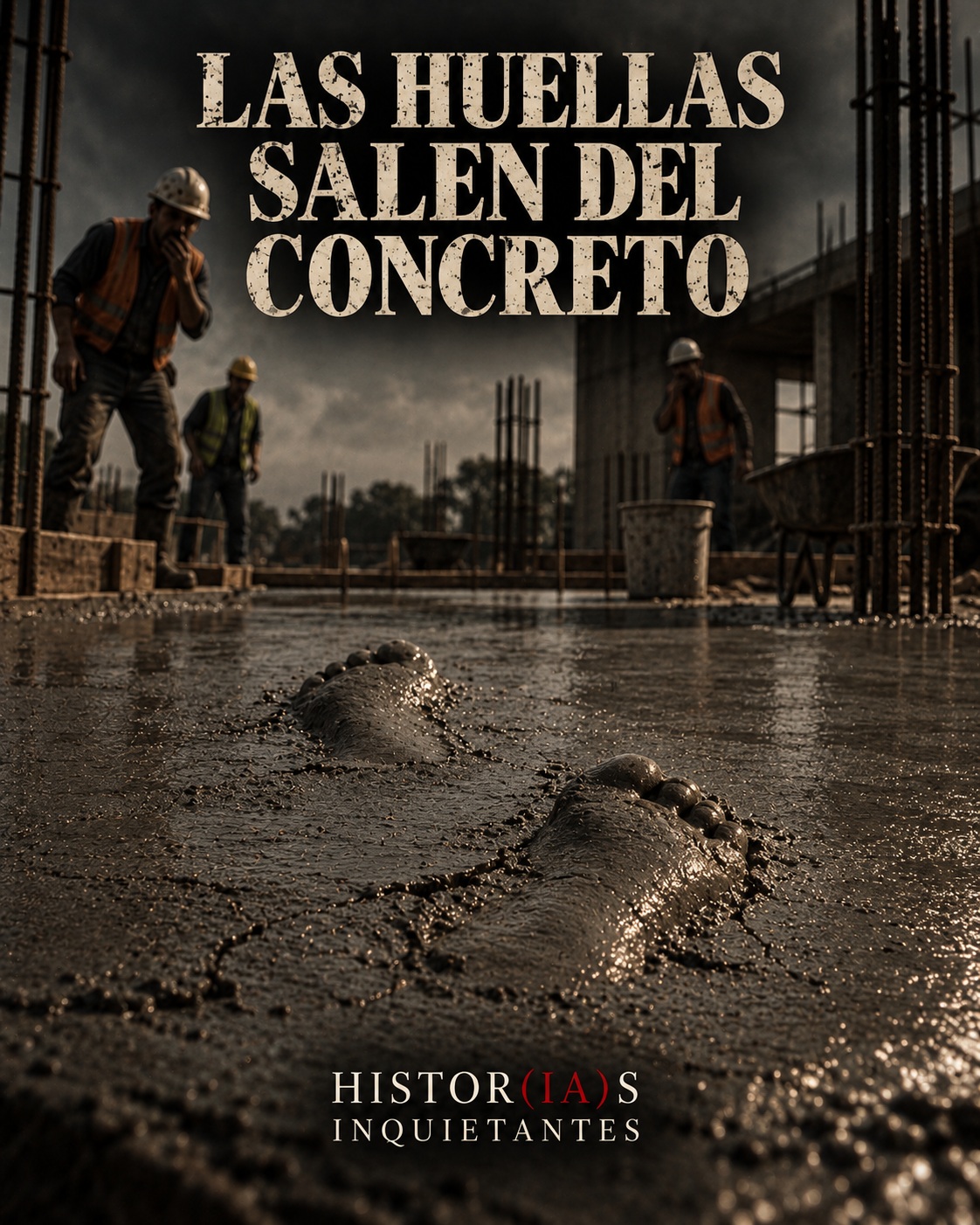 Las huellas salen del concreto