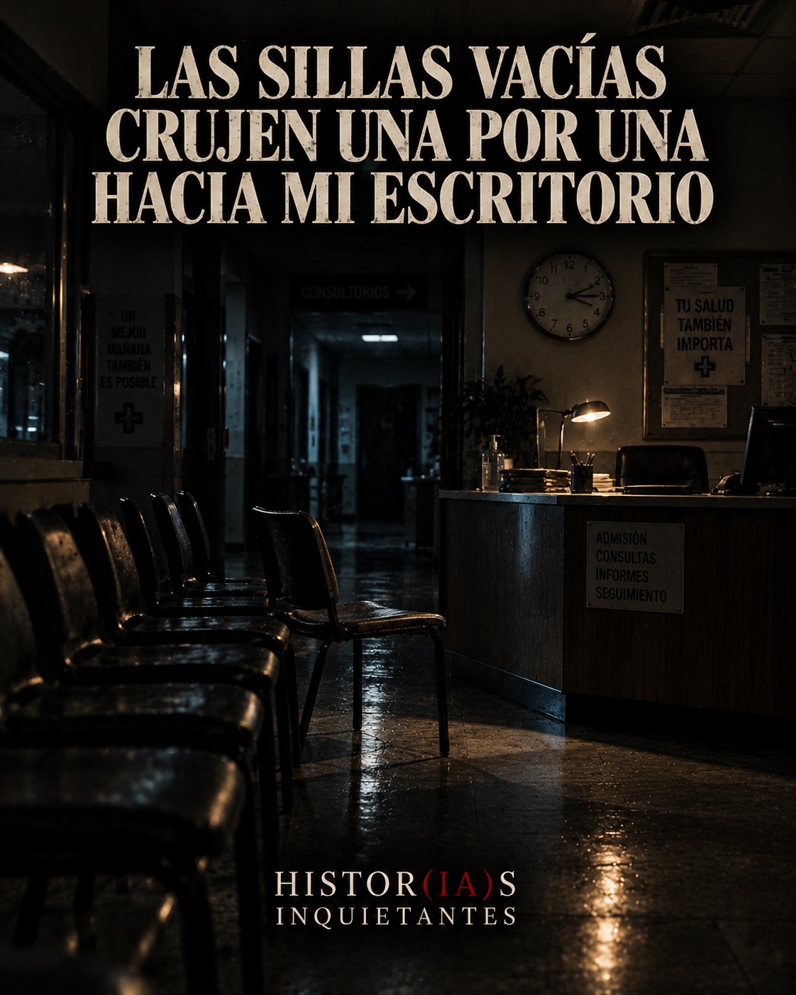 Las sillas vacías crujen una por una hacia mi escritorio