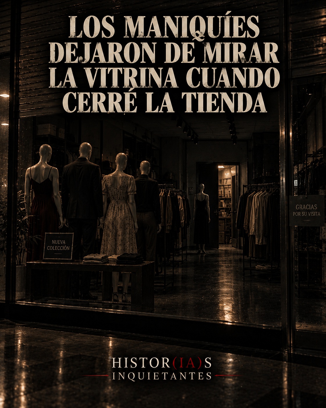 Los maniquíes dejaron de mirar la vitrina cuando cerré la tienda