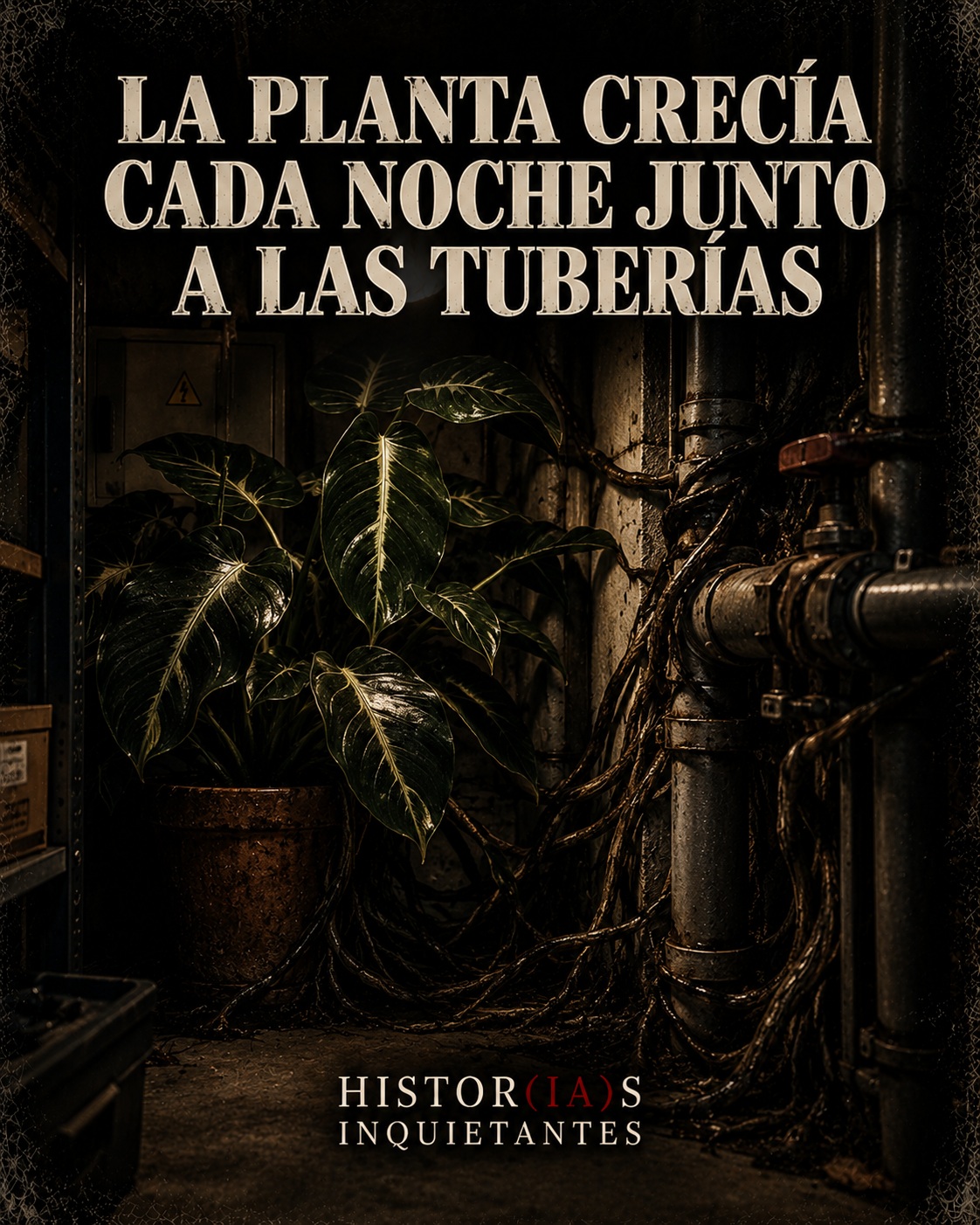 La planta crecía cada noche junto a las tuberías