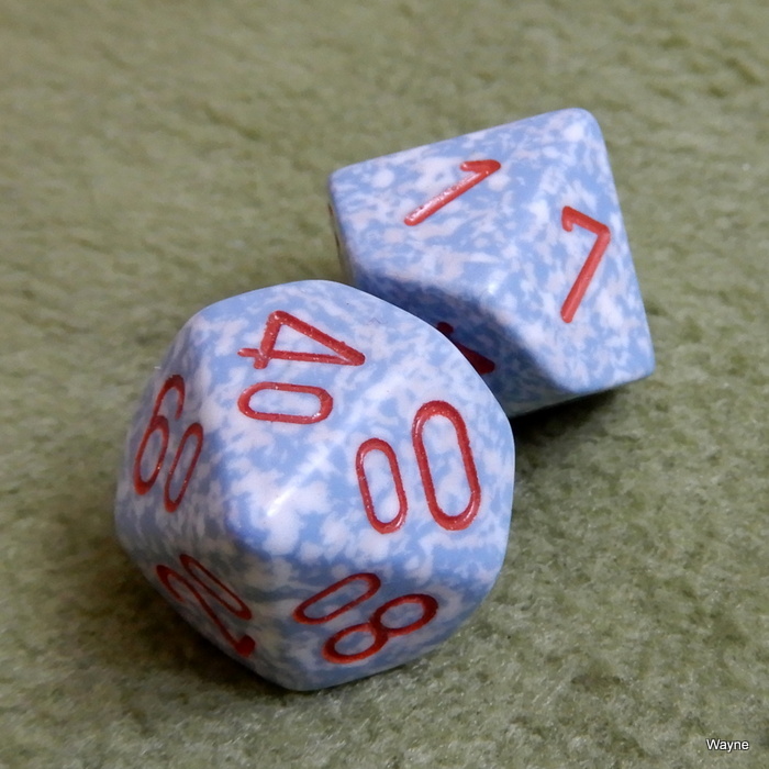 GAMER'S DICE SET 1d4, 3d6, 1d8, 2d10, 1d12, 2d20