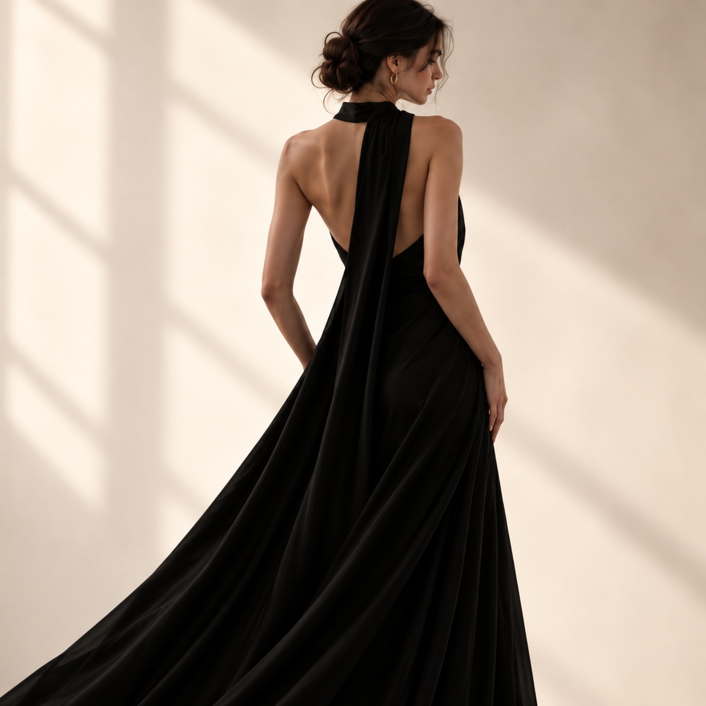 Black evening dress editorial