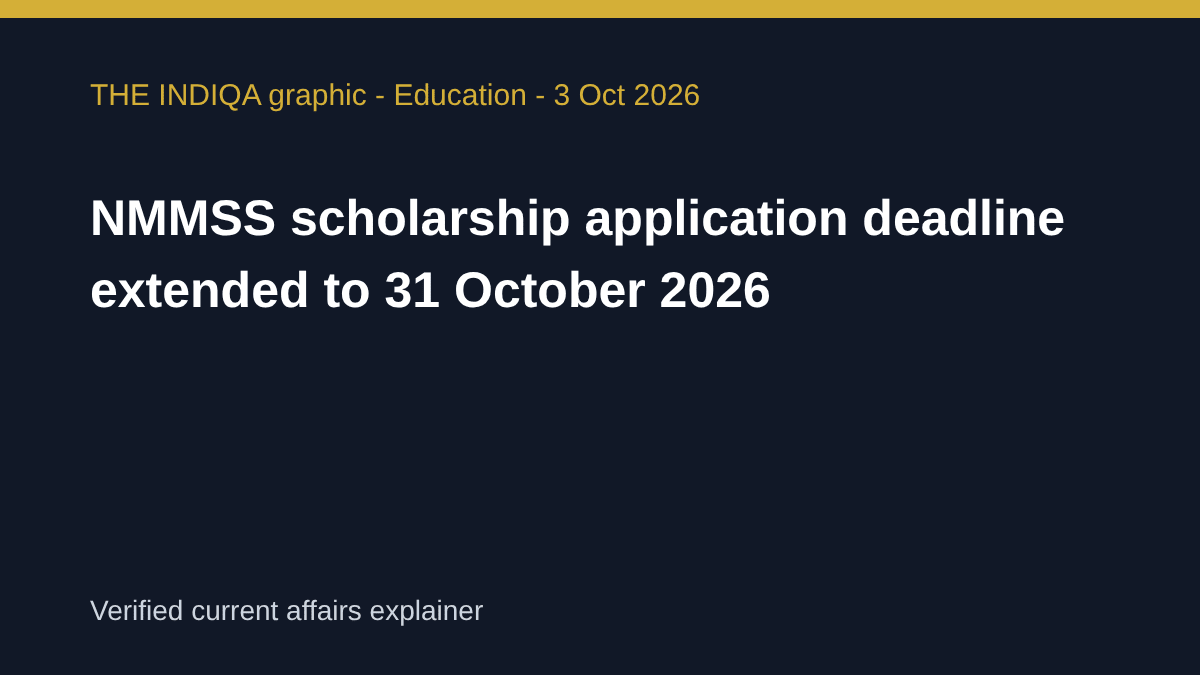 THE INDIQA editorial graphic for: NMMSS scholarship application deadline extended to 31 October 2026