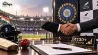 भारतीय cricket sponsorship partnership और ₹130 करोड़ से अधिक deal value का AI-generated editorial illustration