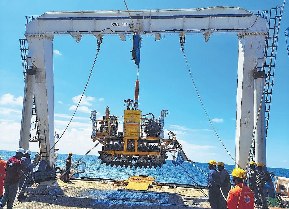NIOT deep-sea mining crawler during deployment trials - file photo
