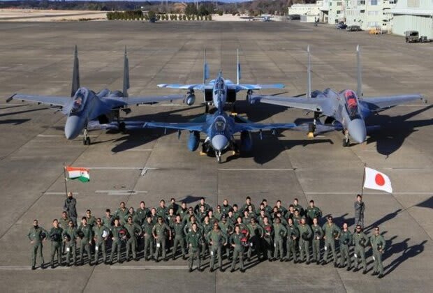 Indian and Japanese air-force personnel and fighter aircraft during Veer Guardian - file photo