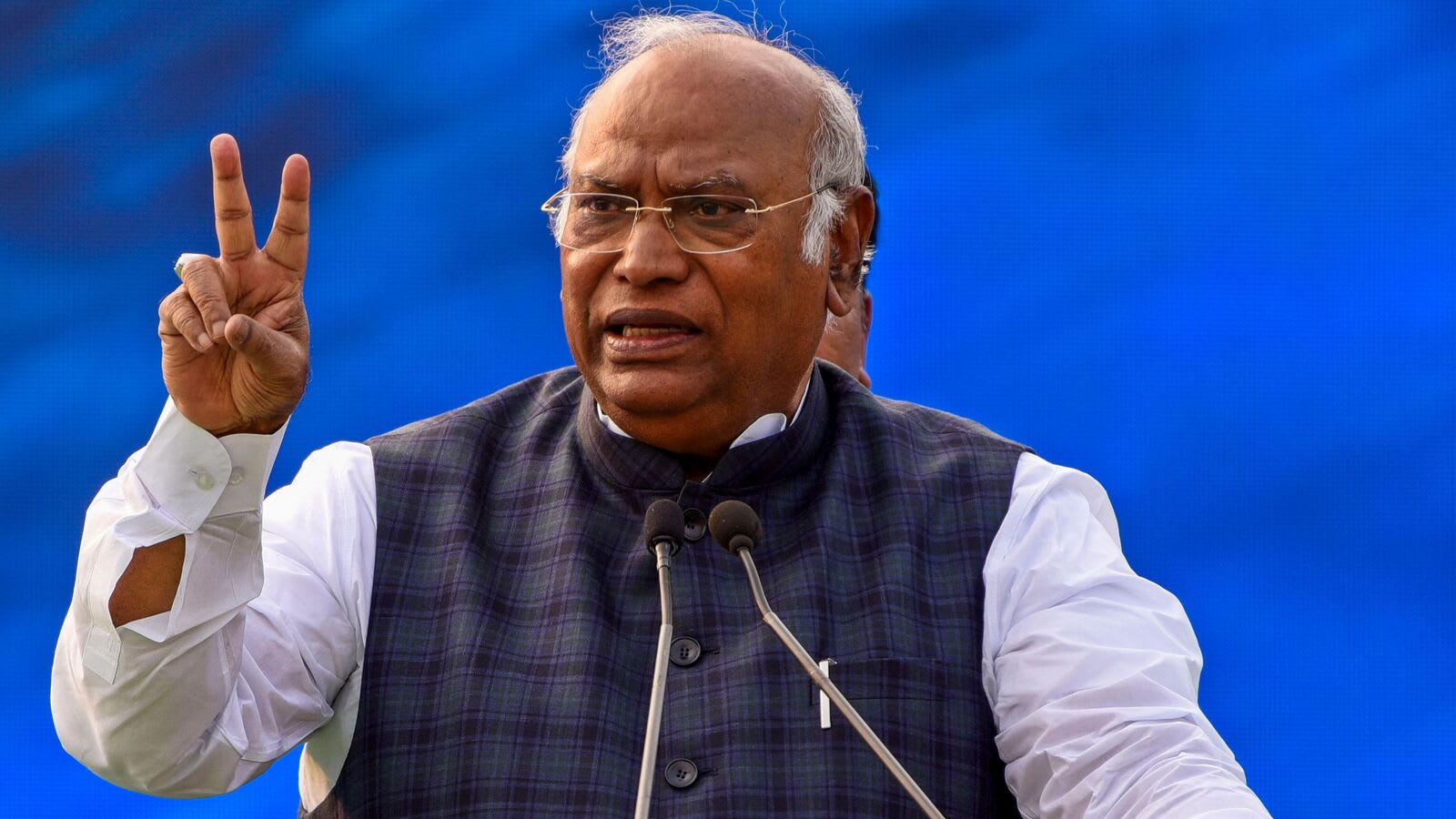 Mallikarjun Kharge speaking at a public event - file photo