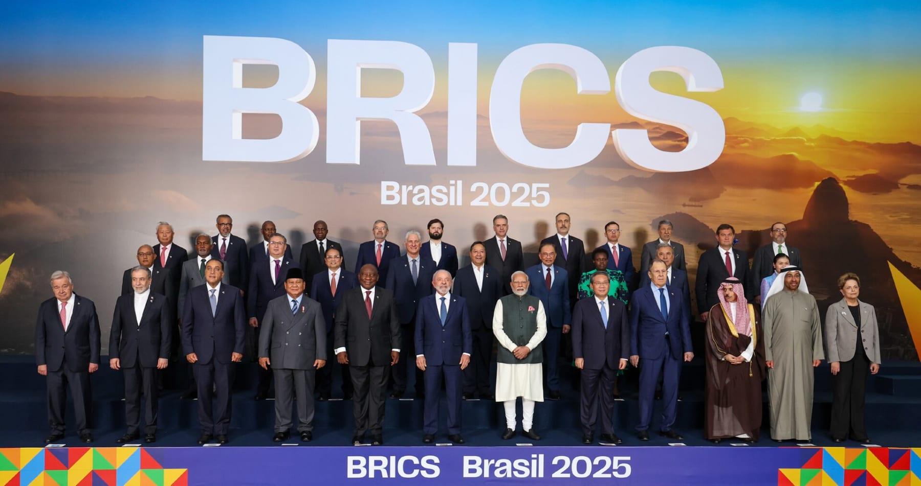 Leaders at the 2025 BRICS summit - file photo
