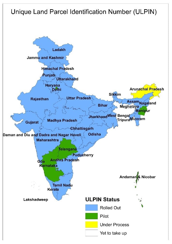 Official ULPIN rollout map for India - representative land-records visual