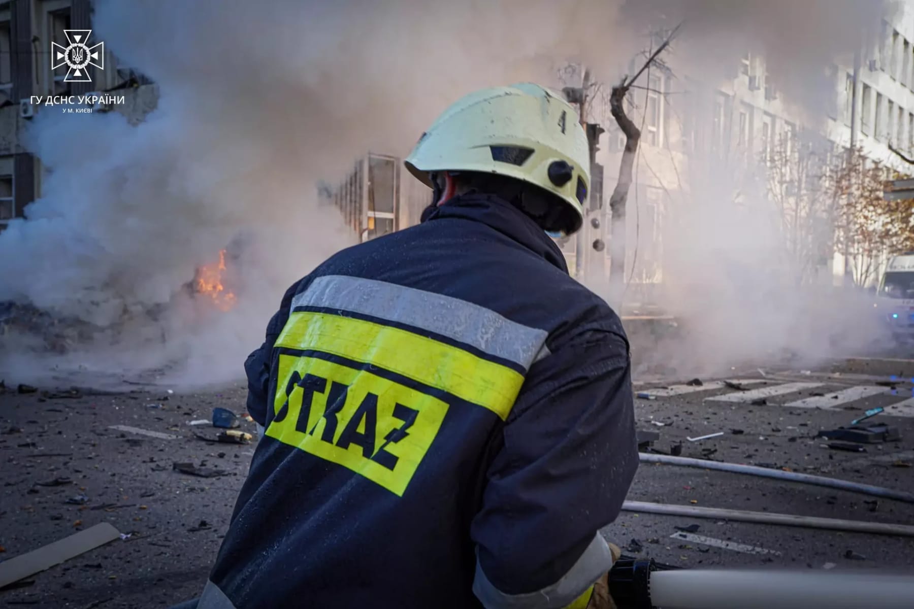 Damage in Kyiv after Russian shelling in 2022 - archive file photo