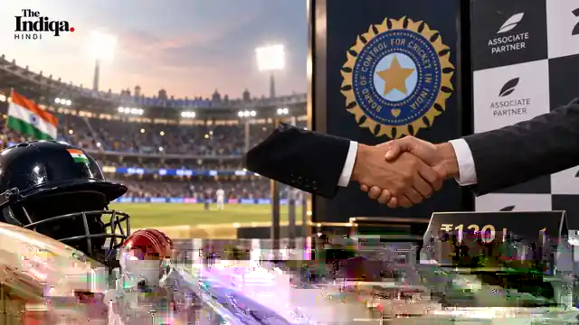 BCCI associate partnership deal का THE INDIQA HINDI AI-generated editorial visual