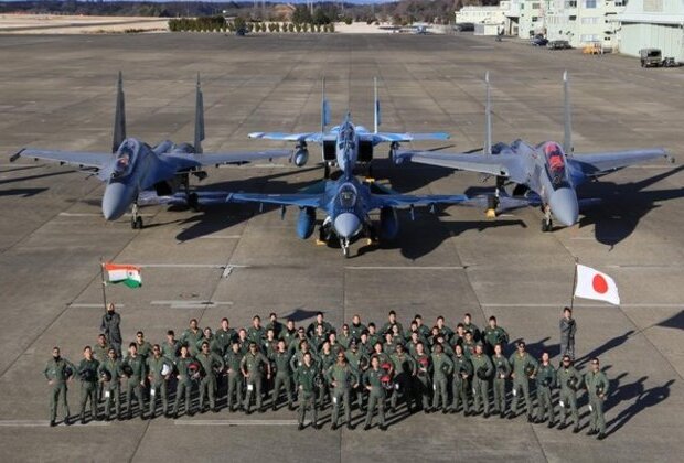 Indian and Japanese air-force personnel and fighter aircraft during Veer Guardian - file photo