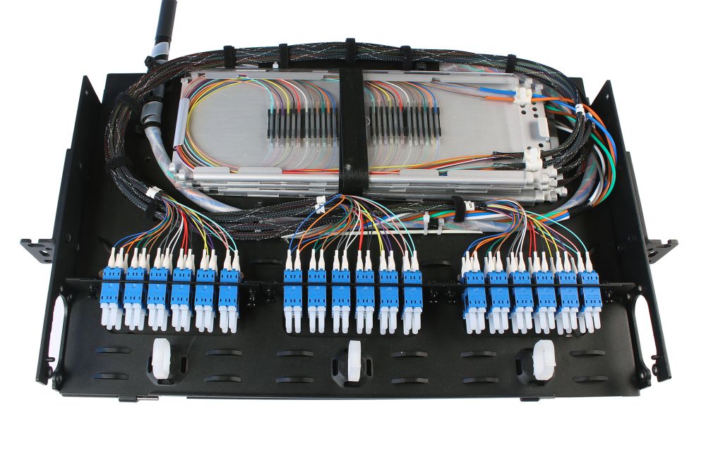 Front Sliding Tray 1U Fiber Panel, short version, up to 3 L-Type Fiber ...